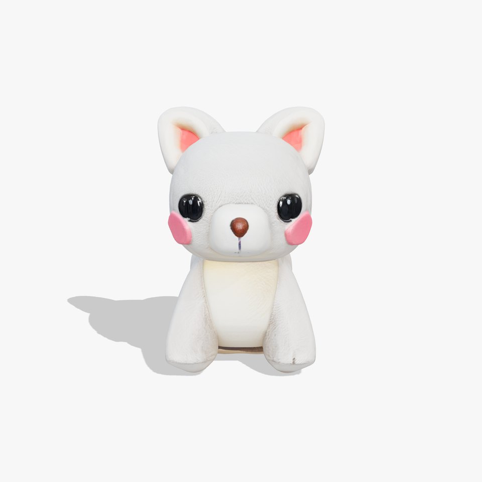 Charming Plush Toy Bunny Model Pack